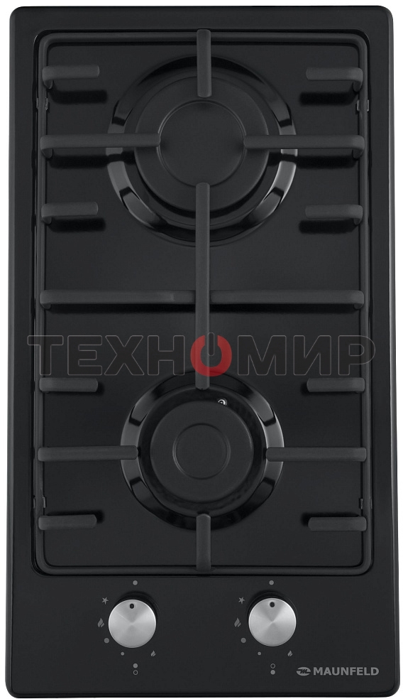 Газовая варочная панель Maunfeld EGHE.32.3EB/G, 2 конфорки, эмалированная сталь, черный