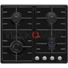 Газовая варочная панель Maunfeld EGHE.64.3STS-EB/G, 4 конфорки, эмалированная сталь, черный