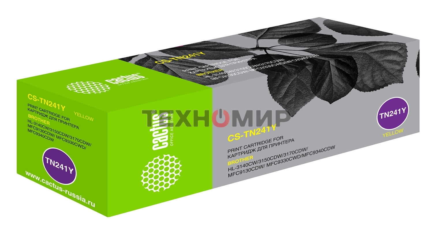 Картридж лазерный Cactus CS-TN241Y желтый (1400 стр.) для Brother HL-3170CDW