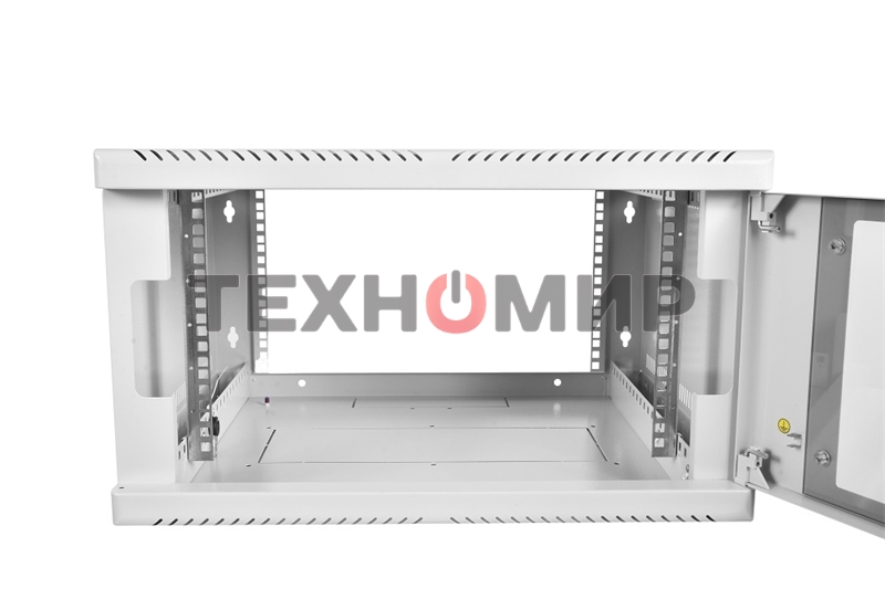 Шкаф настенный ЦМО ШРН-12.650 12U 600x650мм пер.дв.стекл несъемные бок.пан. 50кг серый