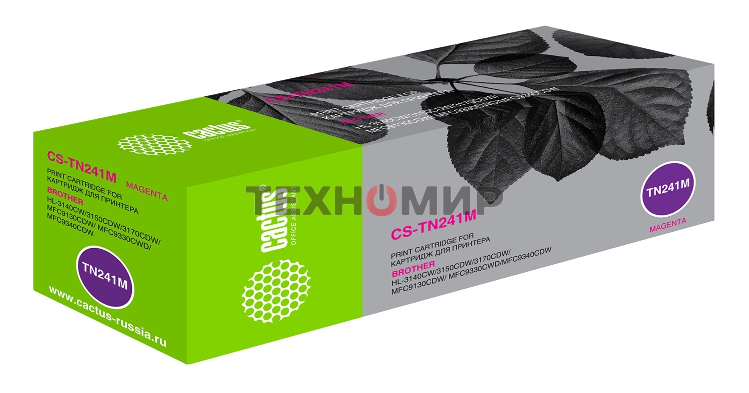 Картридж лазерный Cactus CS-TN241M пурпурный (1400 стр.) для принтеров Brother HL-3170CDW