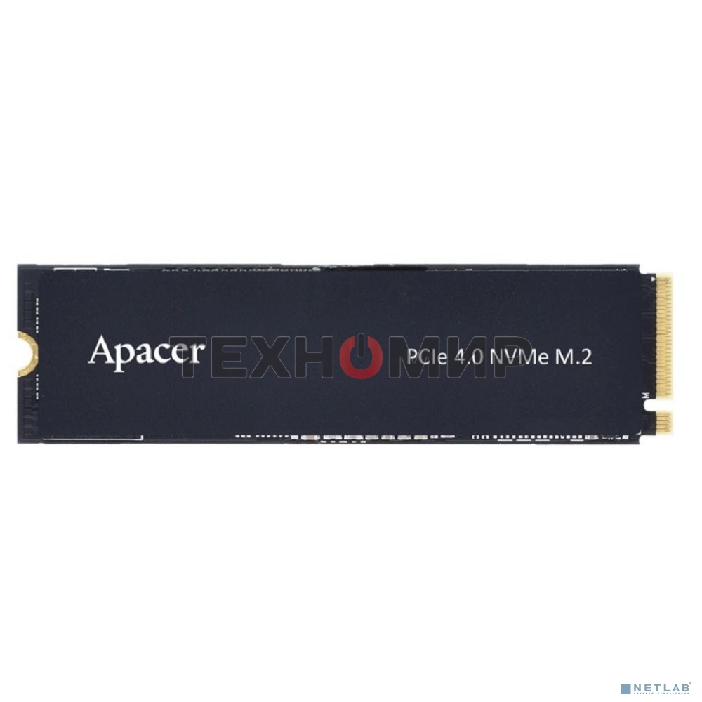 Накопитель SSD Apacer AS2280Q4X, 512Gb, M.2 2280, PCIe 4.0 x4, NVMe, R/W 4500/2500, с радиатором