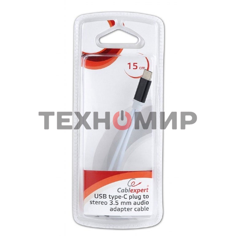 Переходник Cablexpert USB Type-C/Jack3.5 F+ Type-C F, черный, пакет (CCA-UC3.5F-02)
