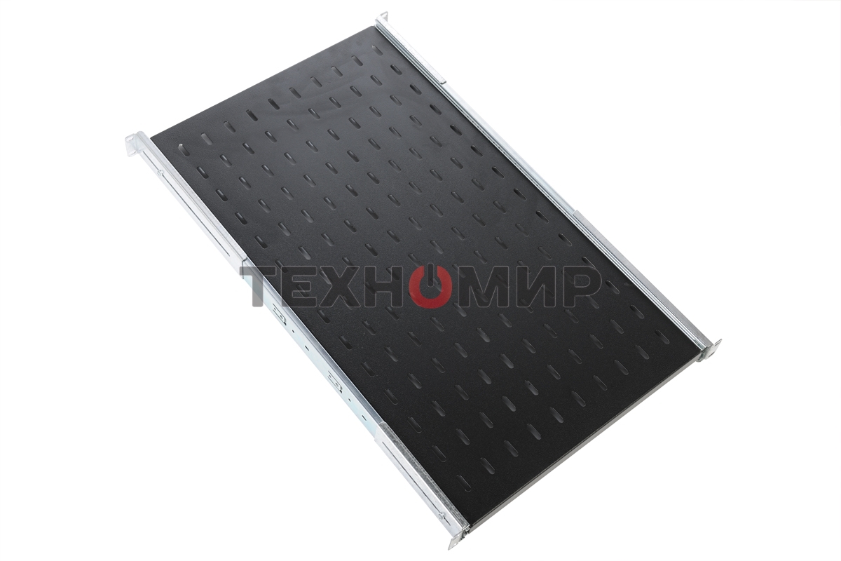 Полка перфорированная ЦМО выдвижная с телескопическими направляющими, глубина 620 мм, черный (ТСВ-62-9005)