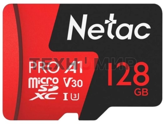 Флеш карта MicroSD card Netac P500 Extreme Pro 128Gb, retail version w/SD adapter