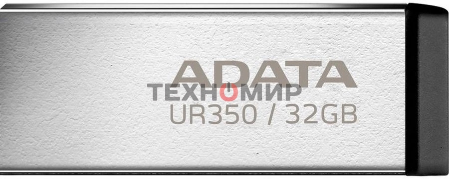 Флешка USB ADATA UR350 (UR350-32G-RSR/BK), 32Gb, USB 3.2, R/W 100/15, серебристый/черный
