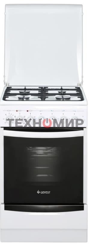 Плита комбинированная Gefest ПГЭ 5102-02 0300 белый, конфорок 4 газовых, духовка 55 л, 50 см x 85 см x 58.5 см