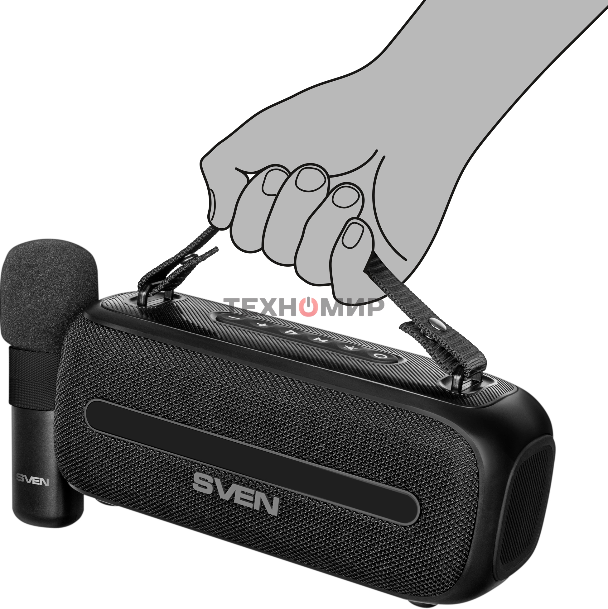 Колонка портативная Sven PS-255 черный 12W 1.0 BT 3600mAh (SV-022563)