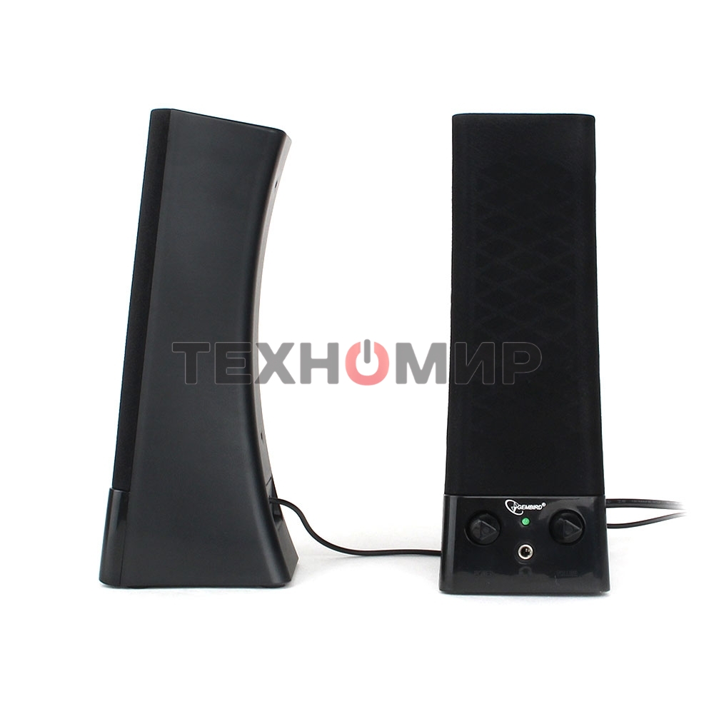 Акустическая система 2.0 Gembird SPK-500, черный, 6 Вт, рег. громкости, разъем для наушников, питание от сети