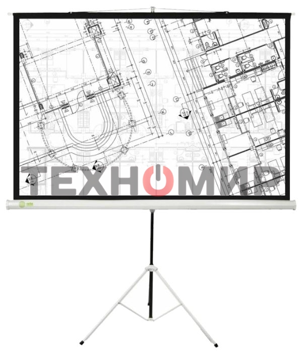 Экран Cactus 127x127см Triscreen CS-PST-127X127 1:1 напольный рулонный белый