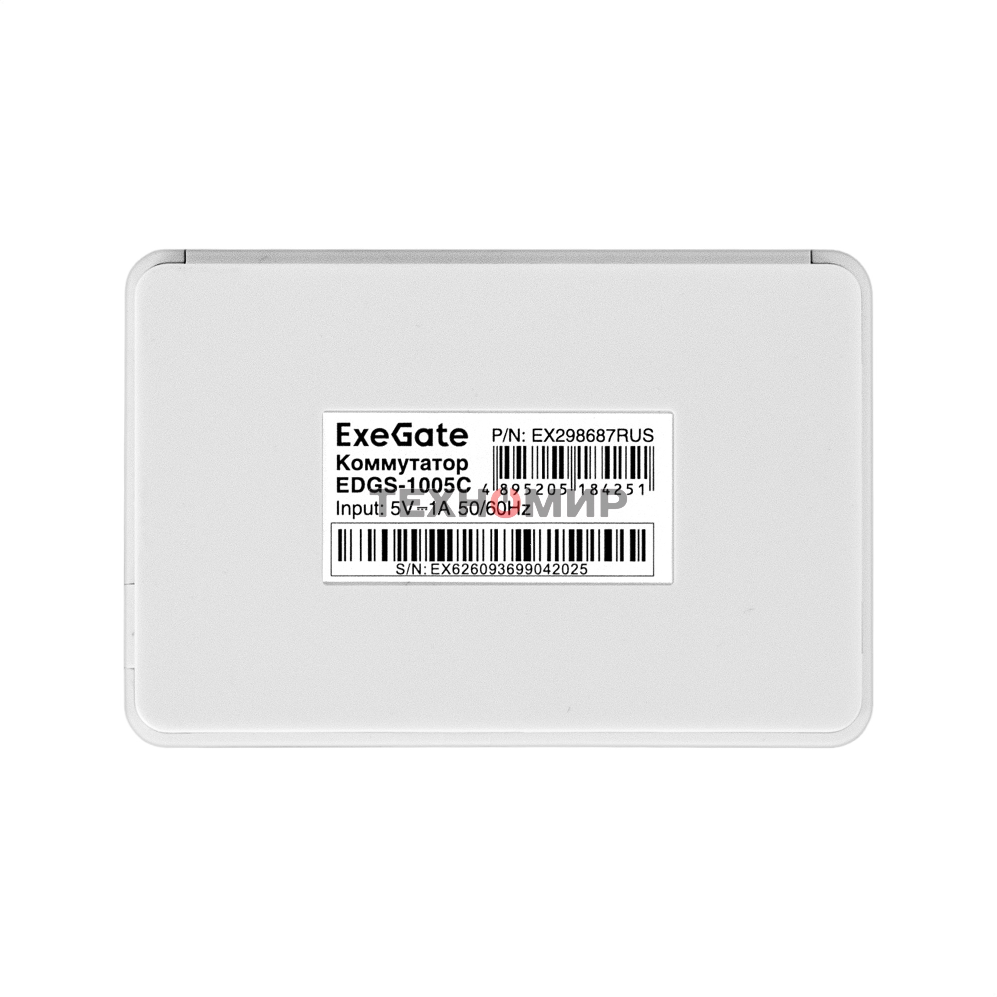 Коммутатор неуправляемый ExeGate EDGS-1005С (5-портовый гигабитный UTP 10/100/1000 Base-T, с функцией энергосбережения (EEE), настольный)