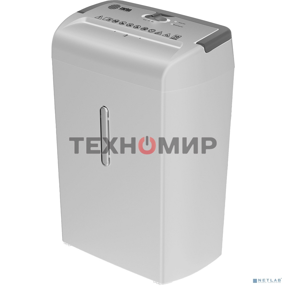 Шредер Cactus CS-SH-C5 белый (секр.P-4) фрагменты 10лист. 21лтр. скрепки скобы пл.карты