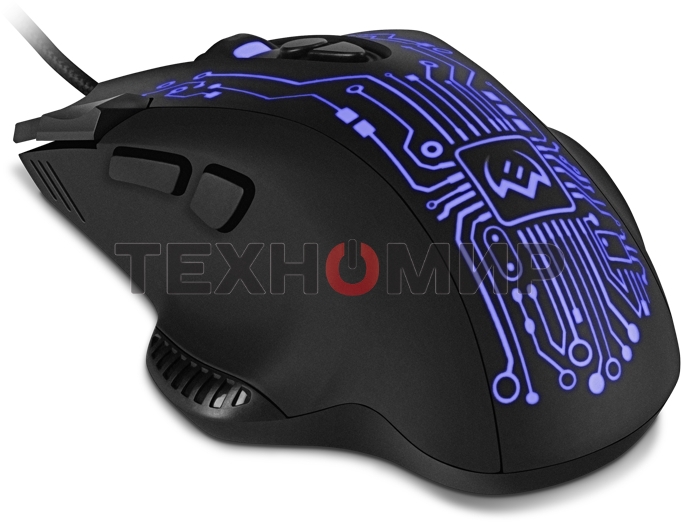 Мышь проводная SVEN RX-G715 черный, 3200 dpi, USB, кнопки - 8