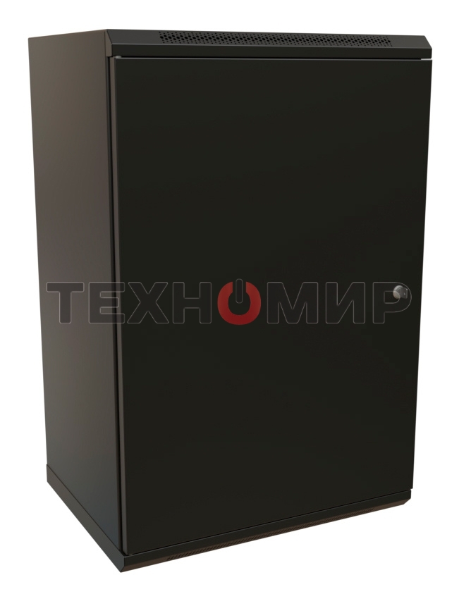 Шкаф коммутационный WRline (WR-TW-2245-SR-RAL9004) настенный 22U 600x450 мм пер. дв. металл 2 бок. пан. 60 кг черный 370 мм 1086 мм IP20 сталь