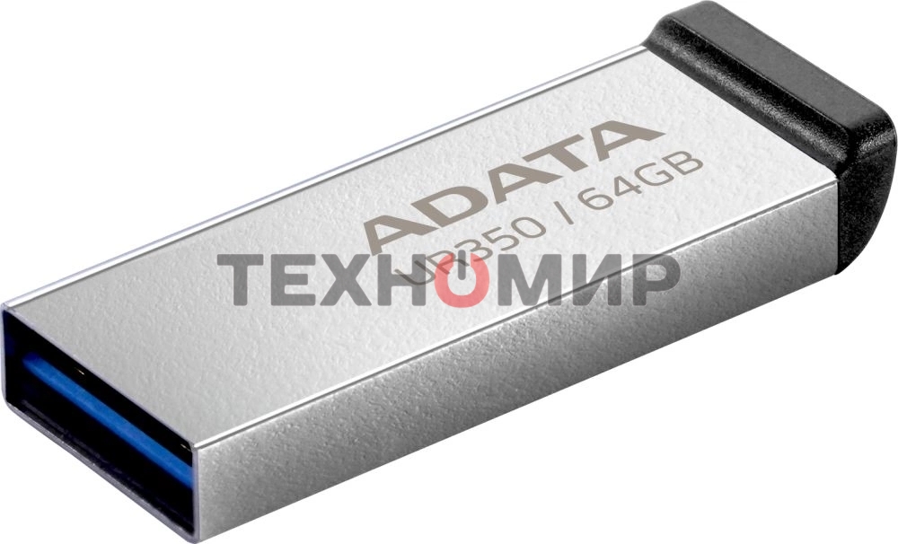 Флешка USB ADATA UR350 (UR350-64G-RSR/BK), 64Gb, USB 3.2, R/W 100/15, серебристый/черный
