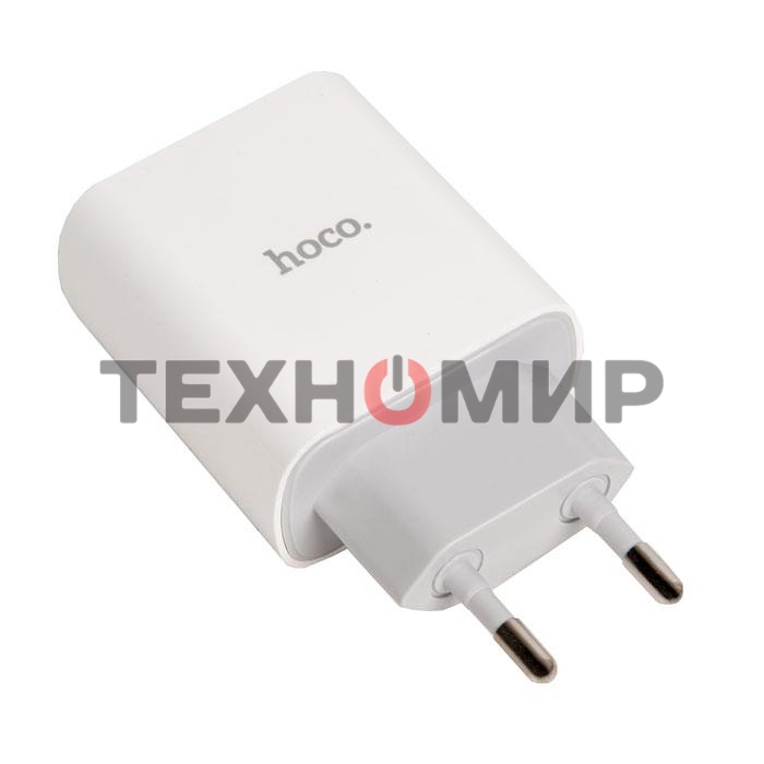 Сетевое зарядное устройство HOCO C80A Rapido 1xUSB + 1xUSB-C, 3.1A, 20W, белый