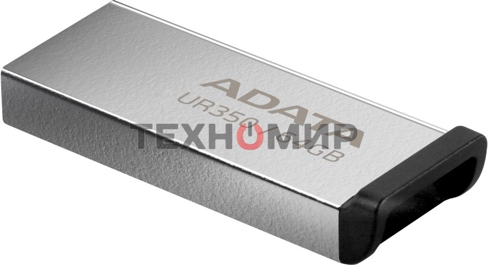Флешка USB ADATA UR350 (UR350-64G-RSR/BK), 64Gb, USB 3.2, R/W 100/15, серебристый/черный