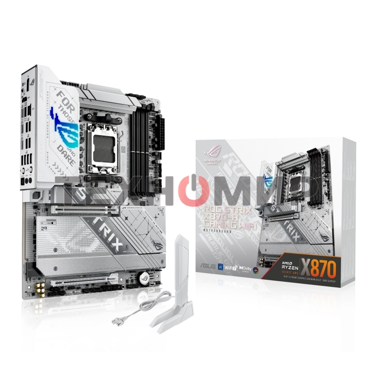 Материнская плата ASUS ROG STRIX X870-A GAMING WIFI, AM5, AMD X870, 4xDDR5, 2xSATA, 4xM.2, 1xPCI-E 4.0 x4, 1xPCI-E 5.0 x16, 1xHDMI, 1xDP, 1x 2.5Gb LAN, 4xUSB-A 3.2 Gen 1, 5xUSB-A 3.2 Gen 2, 1xUSB-C 3.2 Gen 2, 2xUSB4, 2x3.5 мм, 7.1, ATX
