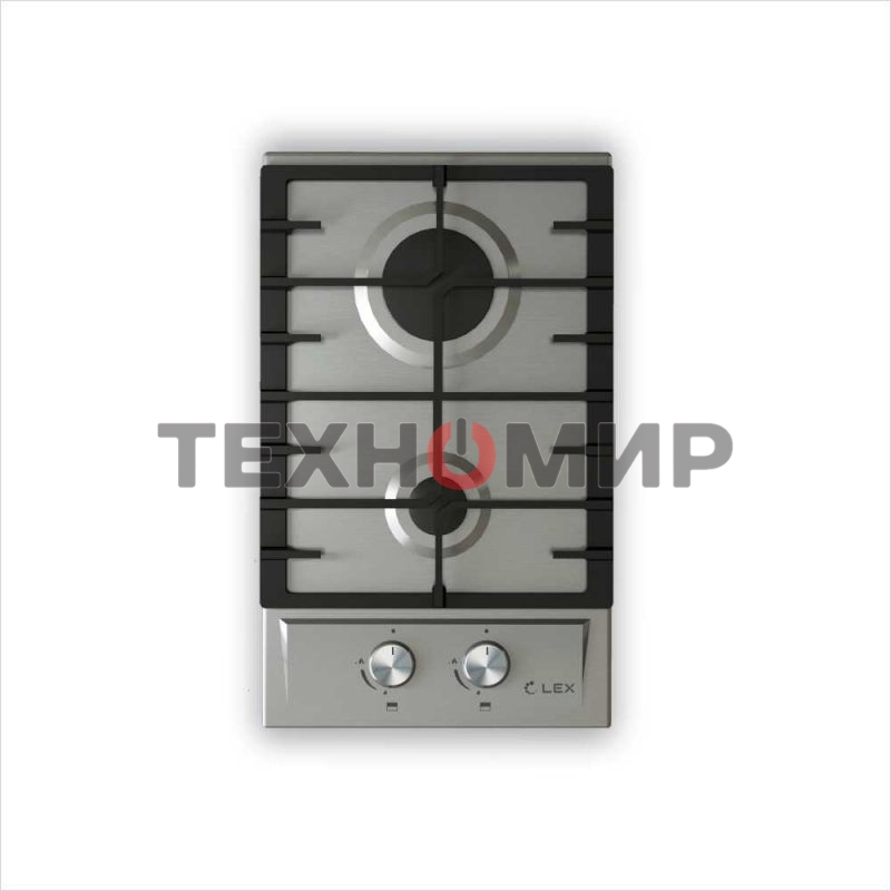 Газовая варочная панель LEX GVS 321 Inox 4000Вт 2 комфорки нерж.сталь