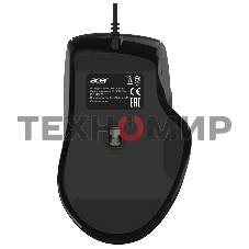 Мышь проводная Acer OMW130 черный, 3600 dpi, USB, кнопки - 6