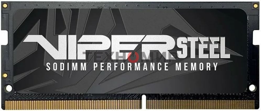 Оперативная память Patriot Steel Series, DDR4, 16GB (1x16 GB), 3200 MHz, CL22, радиатор, черный, SO-DIMM