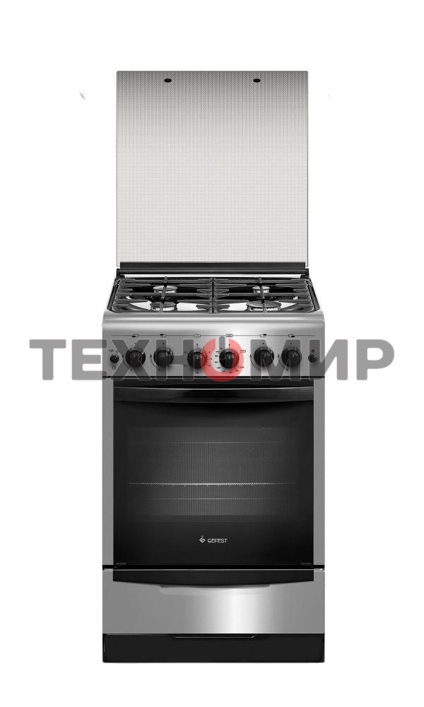 Плита газовая Gefest ПГ 5100-02 0004 серебристый, конфорок 4 шт, духовка 52 л, 50 см x 85 см x 58.5 см