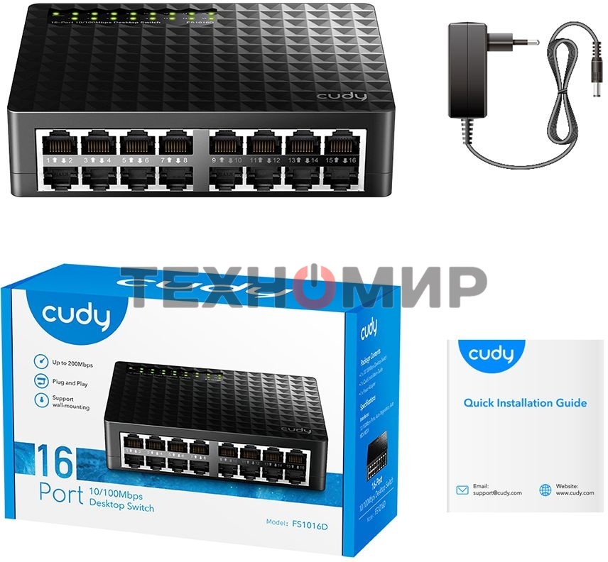 Коммутатор Cudy FS1016 (L2) 16x100 Мбит/с неуправляемый