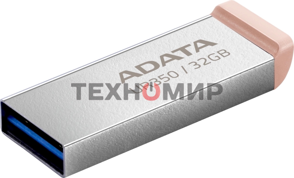 Флешка USB ADATA UR350 (UR350-32G-RSR/BG), 32G, USB 3.2, R/W 100/15, серебристый/коричневый