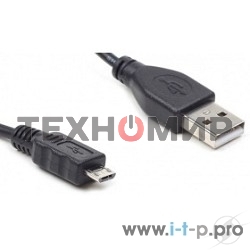 Кабель USB2.0 Pro Cablexpert CC-mUSB2-AMBM-1M, AM/microBM 5P, 1м, экран, черный, пакет