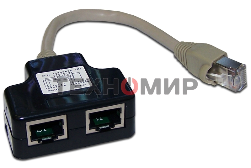 Y-адаптер, 2 компьютерных порта, экранированные