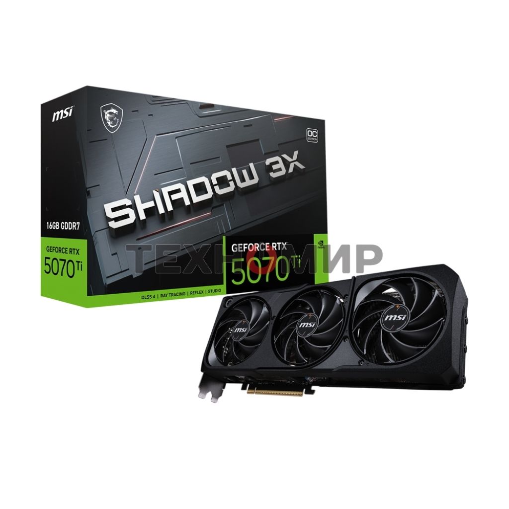 Видеокарта MSI PCIE16 RTX 5070TI 16Gb RTX 5070 Ti 16G SHADOW 3X OC