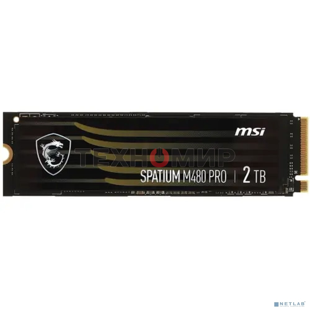 Накопитель SSD MSI SPATIUM M480 PRO, 2Tb, M.2 2280, PCIe 4.0 x4, NVMe, R/W 7400/7000