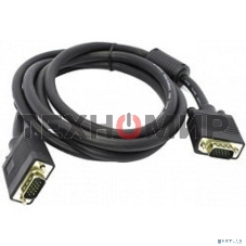 Кабель монитор - SVGA card (15M -15M) 5м 2 фильтра ExeGate позолоченные контакты, экранирование