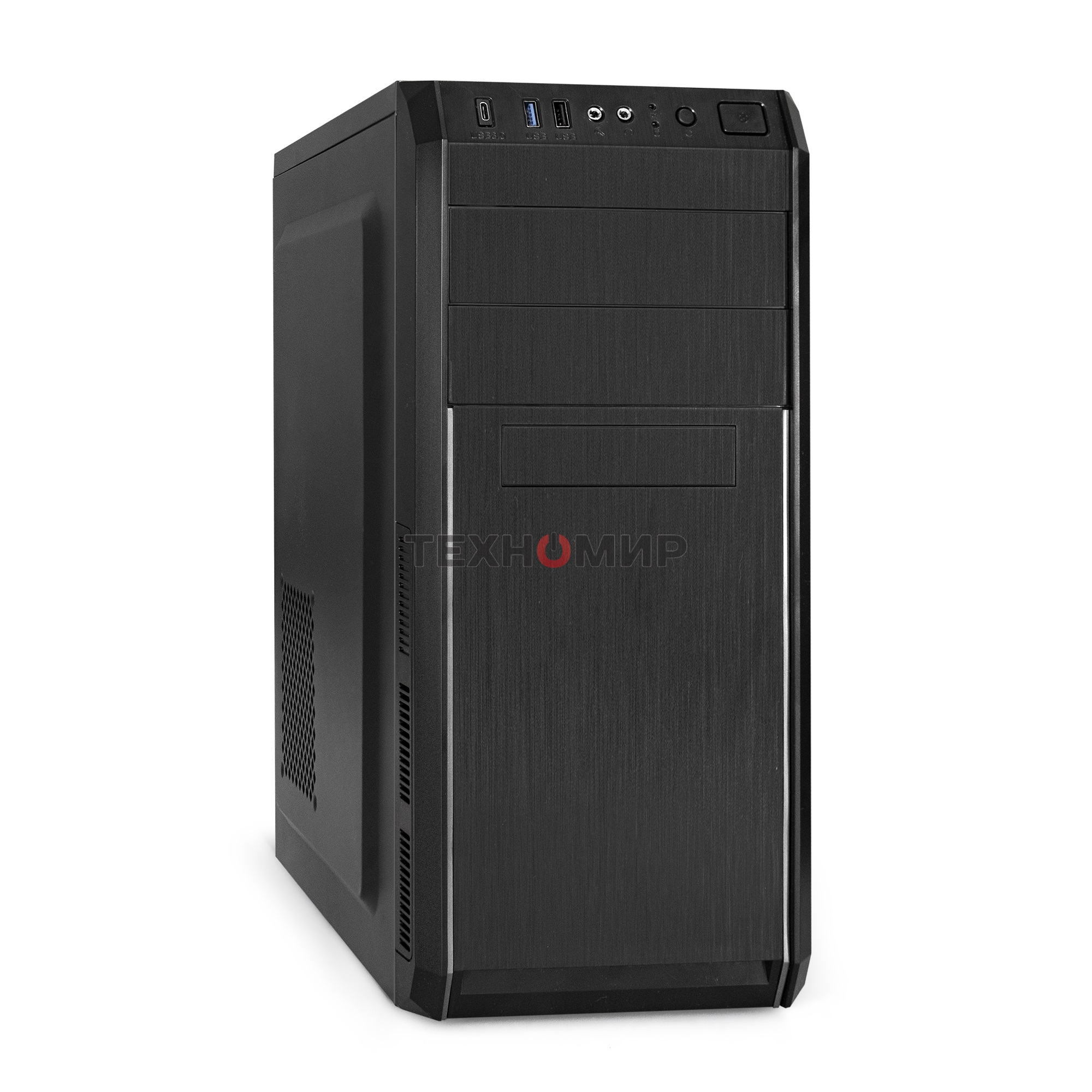 Компьютерный корпус Miditower ExeGate XP-334UC-XP450 (ATX, XP450 с вент. 12см, 1хUSB/1хUSB 3.0/1хTypeC, аудио, черный)