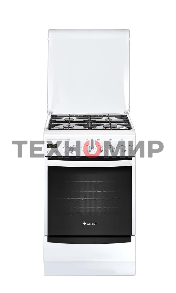 Плита газовая Gefest ПГ 5100-03 белый, конфорок 4 шт, духовка 52 л, 50 см x 85 см x 58.5 см