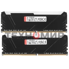 Оперативная память Kingston Fury Beast, DDR4, 64Gb (2x32Gb), 3600MHz, CL18, DIMM, с радиаторами, RGB, черный