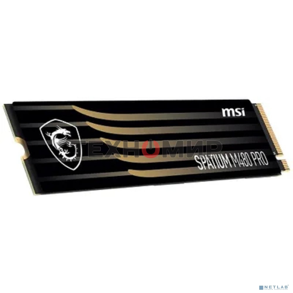 Накопитель SSD MSI SPATIUM M480 PRO, 2Tb, M.2 2280, PCIe 4.0 x4, NVMe, R/W 7400/7000
