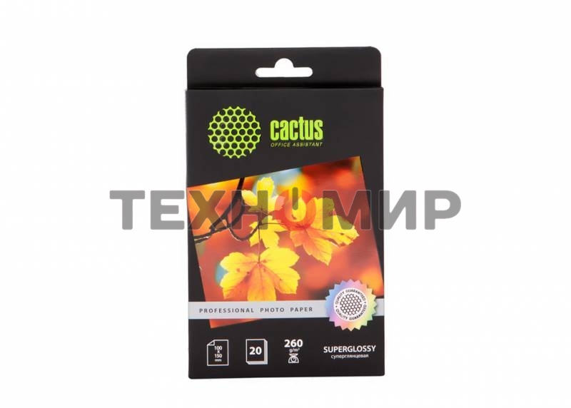 Фотобумага Cactus CS-HGA626020 Professional суперглянцевая A6 260 г/м2 20 листов