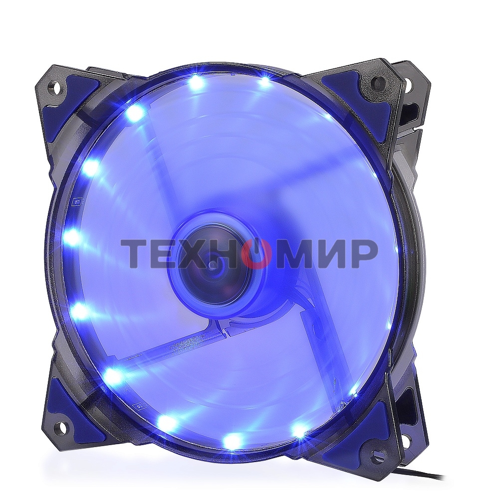 Вентилятор для корпуса Crown CMCF-12025S-1221 черный/синий, 120 мм, 1650 об/мин, 28 дБ, 3 pin