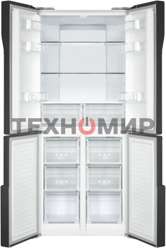 Холодильник Maunfeld MFF181NFSB черная сталь трехкамерный 320/154л морозилка снизу, Total No Frost, Side by Side