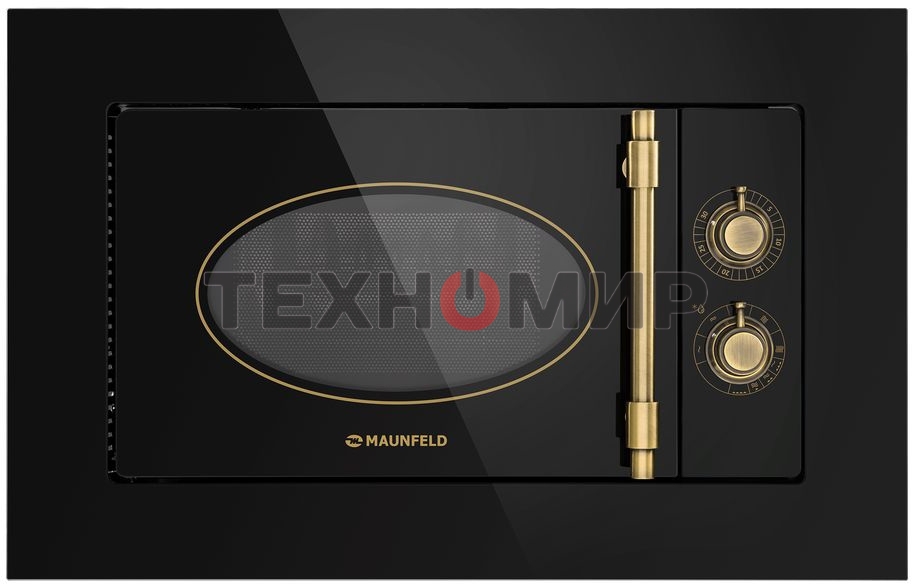 Микроволновая печь встраиваемая Maunfeld JBMO.20.5GRBG черный, 20 л, 700 Вт, переключатели - поворотный механизм