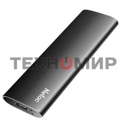 Внешний SSD Netac Z SLIM, 128 GB, USB 3.2 Gen 2 Type-C, R/W 520/480, черный