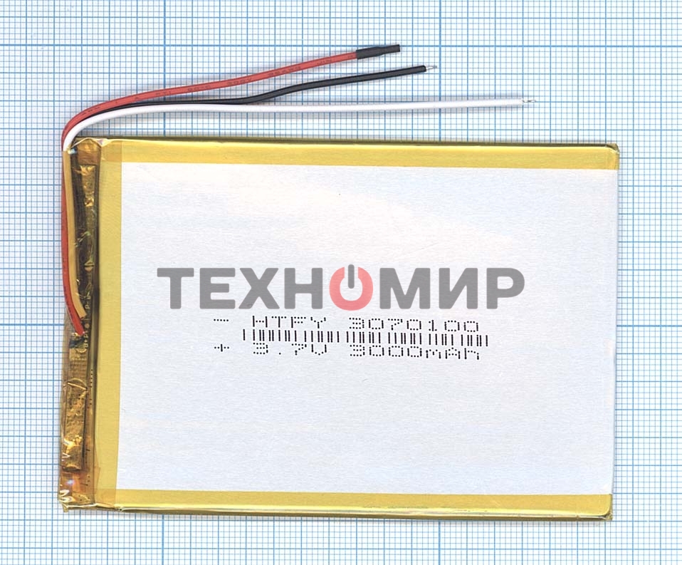 Аккумулятор Li-Pol (батарея) 3x70x100мм 3pin 3.7V/3000mAh