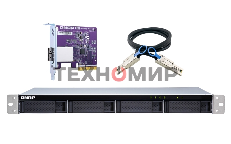 Полка расширения сетевого хранилища без дисков SMB QNAP TL-R400S SATA 6Gb/s JBOD storage enclosure, 4-tray 3,5