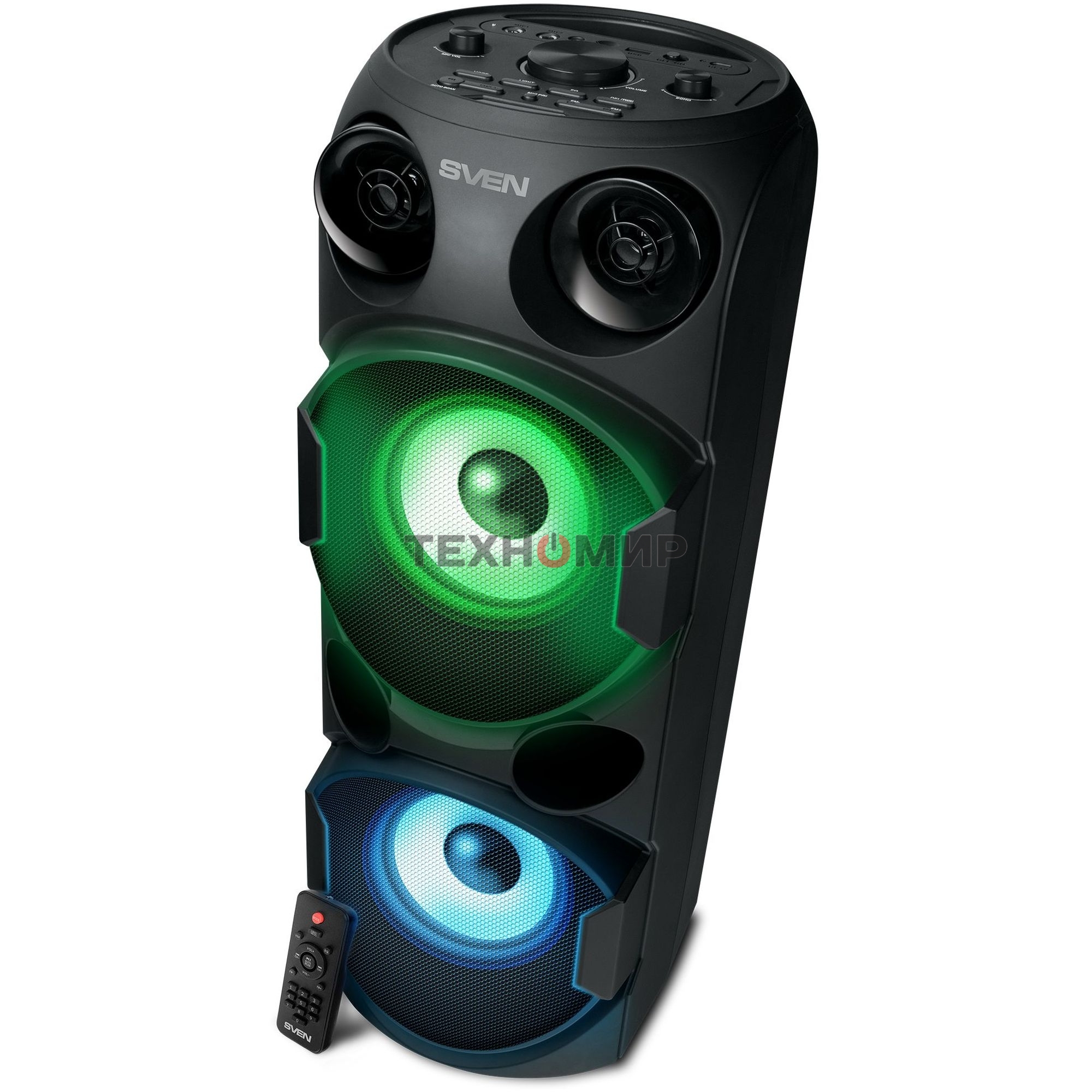 Колонка АС Sven PS-750, черный (80 Вт, TWS, Bluetooth, FM, USB, microSD, LED-дисплей, 2х4400мА*ч)