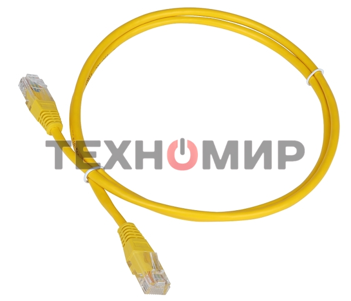Патч-корд TWT UTP cat.5e, с заливными колпачками, 1.5 м, желтый