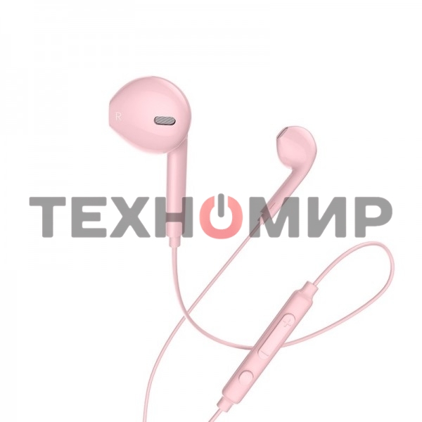 Наушники проводные вставки с микрофоном Hoco M55 розовый