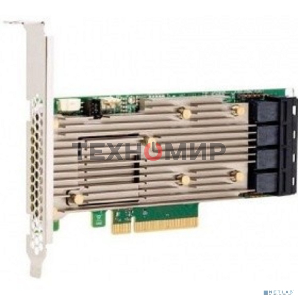 Контроллер MegaRAID 9460-16I SGL (05-50011-00), PCIe 3.1 x8 LP, SAS/SATA/NVMe, RAID 0,1,5,6,10,50,60, 16port(4 * int SFF8643), 4Gb Cache, 3516ROC