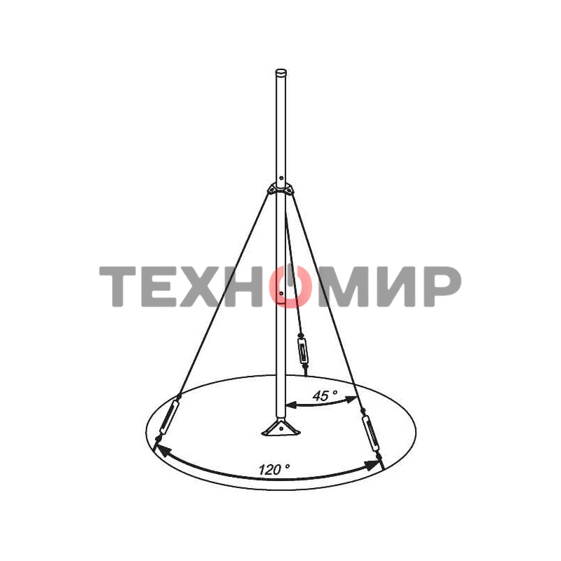 Мачта для антенн алюминиевая Rexant 450 см