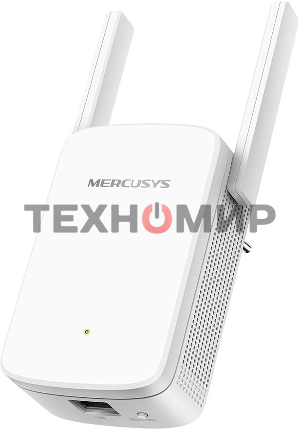 Усилитель сигнала Mercusys ME30 AC1200 Wi-Fi Range Extender, 300 Mbps at 2.4 GHz + 867 Mbps at 5 GHz, 1 x 10/100 LAN, 2× Fixed External Antennas, Wall Plugged, WPS/Reset Button, Signal Indicator, Range Extender/Access Point mode, Adaptive Path Selection